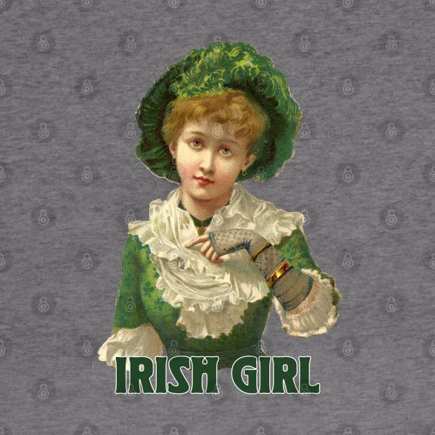 Irish Girl / Vintage Style Illustration Design by DankFutura